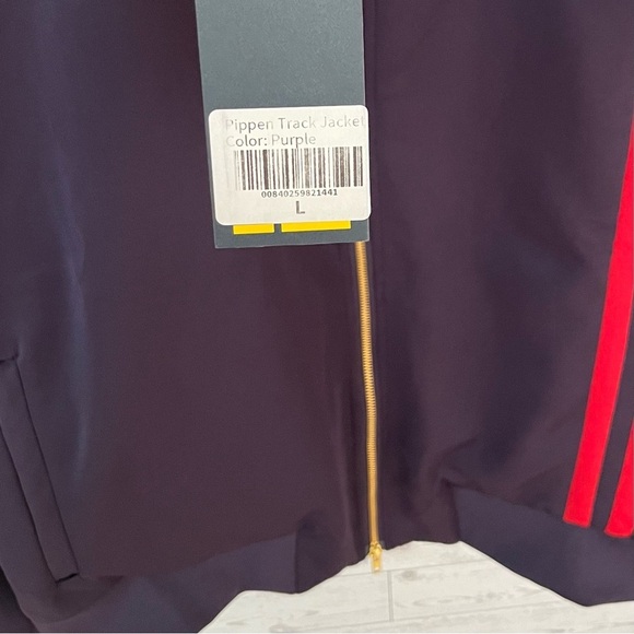 NWT Good Counsel Men's Large Pippen Track Full Zip Jacket Purple w Red Stripes - Picture 6 of 11